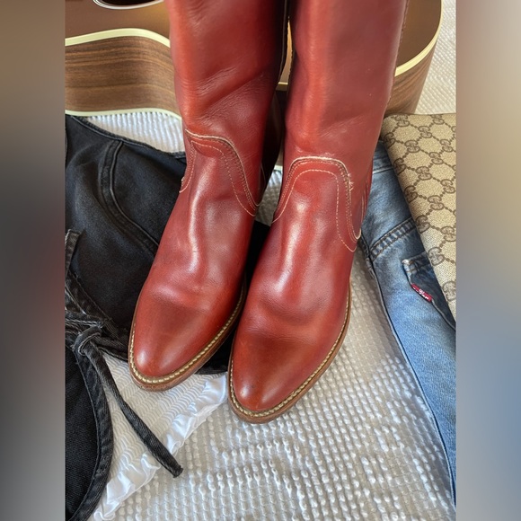 FRYE | Brick Red Heeled Boots - Picture 4 of 8